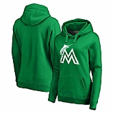 Women Miami Marlins Fanatics Branded Kelly Green St. Patrick's Day White Logo Pullover Hoodie,baseball caps,new era cap wholesale,wholesale hats